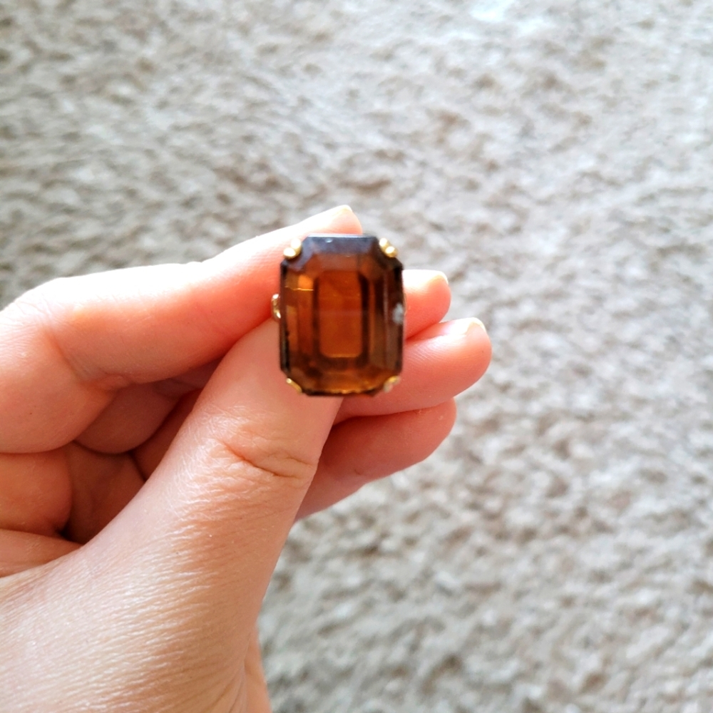 Vintage Avon Smokey Topaz Ring size 5
